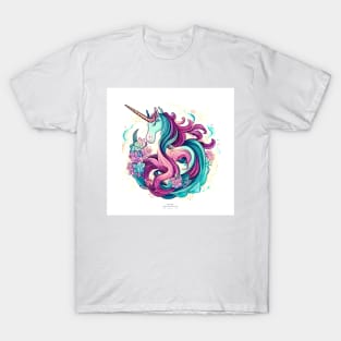 Unicorn with colorful hair T-Shirt